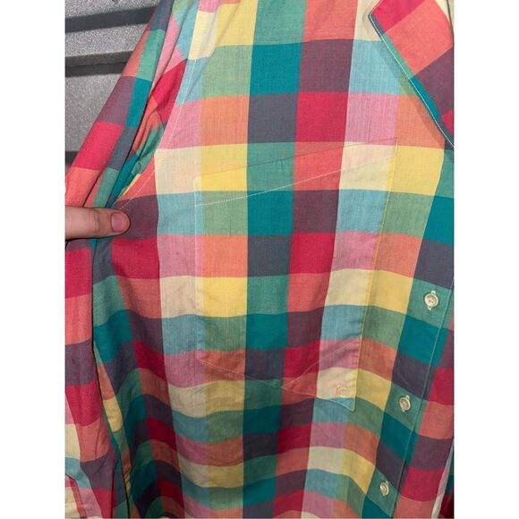 Peter Ashley Unlimited Pastel Checkerboard Button Up 40 M - Picture 4 of 10